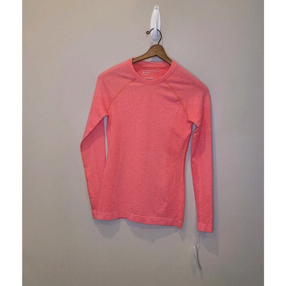 Figs Womens Coral Salta Seamless Long Sleeve Underscrub Top XXS New Stretch